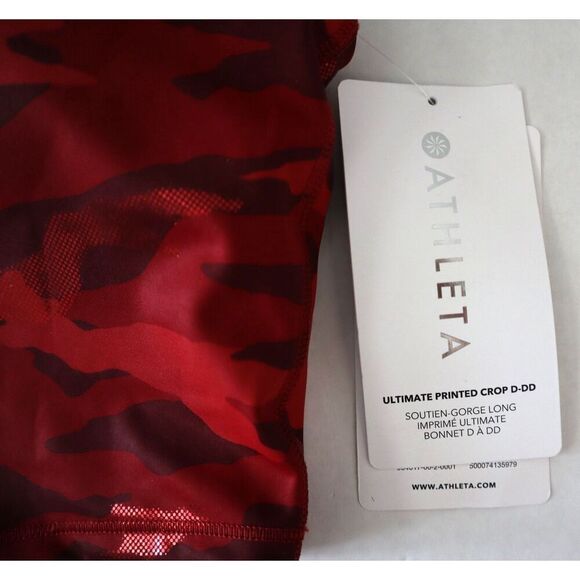 Athleta 984617-00-2 Women's Sz XS Red Luxe Camo Ultimate Printed Crop Top D-DD - Picture 3 of 8